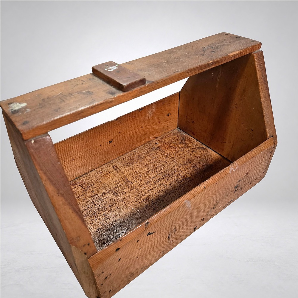 Unbranded Wooden Tool Tote Unisex OS Brown Good Rustic Primitive Caddy